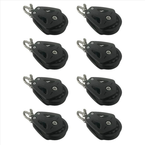 8X Bloque de Polea de Carga Alta, Grillete Giratorio de Polea Simple de Cabeza Universal, Bloque de Cojinete Liso para Velero, Accesorios para Corredor de Cuerda