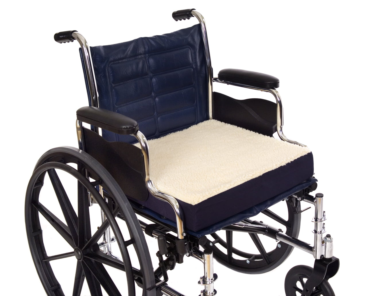 Short Wave Geri Cushion, Wheelchair Seat and Back Cushion, Removable Zippered Cover, Reduces Shear, Fluid-Repellant Cover, Wipes Clean, Easy to Use.