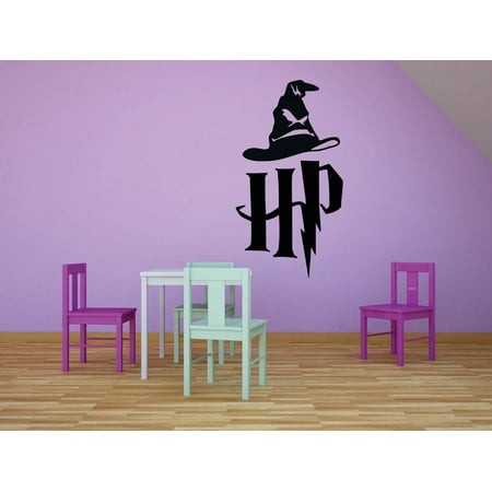 Harry Potter Macbook Vinyl Harry Potter Hat Character Films Movies Books Series Art Design Silhouette Peel & Stick Custom Wall Decal Vinyl Sticker 12 Inches X 12 Inches ()