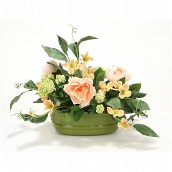 Distinctive Designs International 6900 Snowballs- Foliage in Sage Green Lions Head Planter