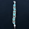 thumbnail image 2 of Turquoise Bohemian Nepalese 925 Sterling Silver Tibetan Nepali Bracelet 7", 2 of 5