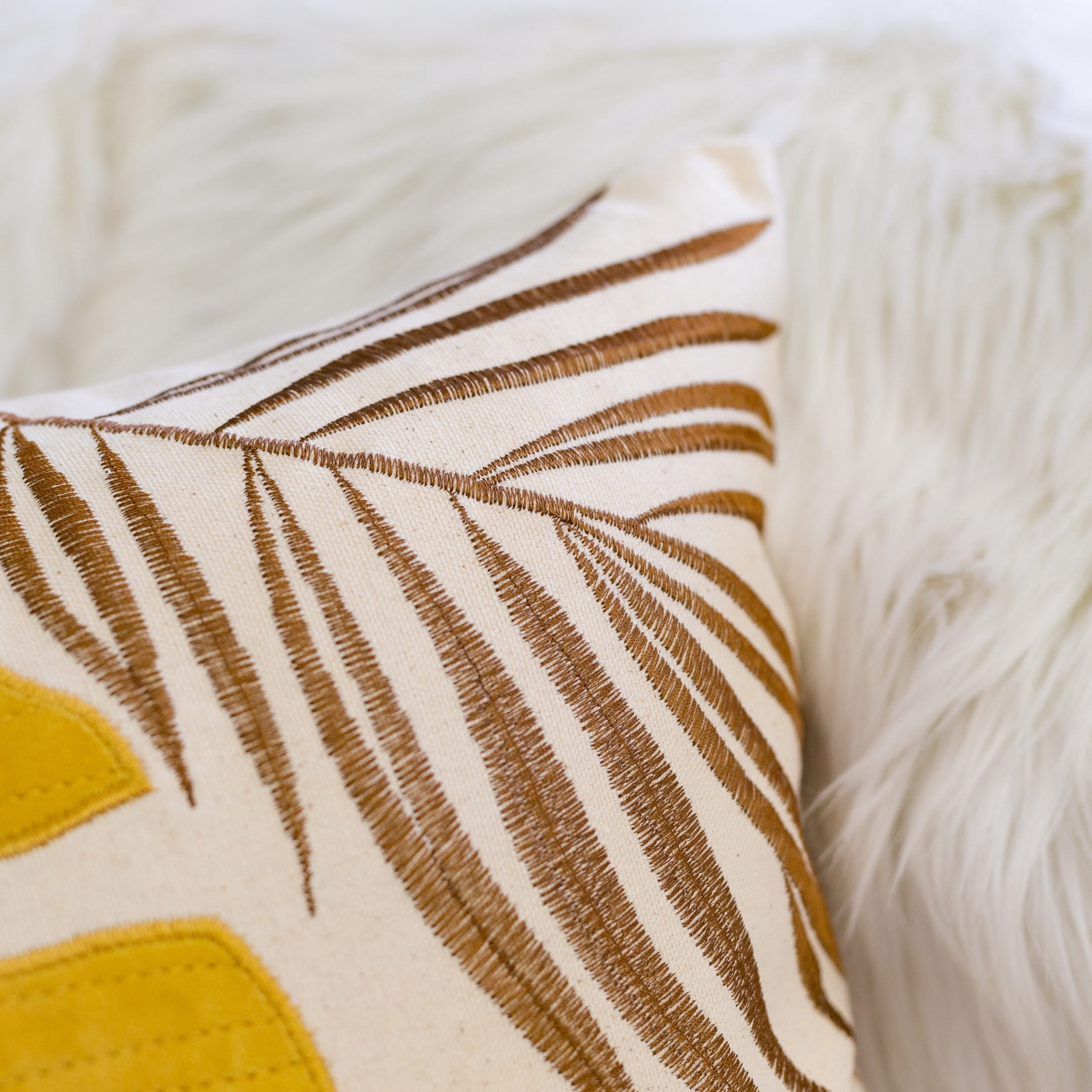 Keilani Mustard Graphic Polyester 20 in. x 20 in. Throw Pillow