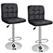 thumbnail image 3 of LEMY Bar Stools Modern PU Leather Square Counter Height Swivel Stool Chair Armless with Back, Adjustable Hydraulic Kitchen Stool Dining Chair Set of 2(Black), 3 of 15