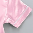 thumbnail image 4 of Kids Satin Pajamas Kids Girls Boys Solid Summer Loungewear Button Down Shorts Set Toddler Girl Sleepwear Silk Pjs For Girls 5T, 4 of 6