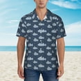 thumbnail image 2 of Xecao Submarine With Periscope Pattern Men's Hawaiian Shirt with Button Front and Chest Pocket Classic Short Sleeve Beach Vacation Shirt,Small, 2 of 7