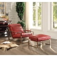 thumbnail image 1 of homeroots Meubles 374237 29 "X 48" X 29" Chaise d'Appoint en Cuir Rouge Antique, 1 of 1