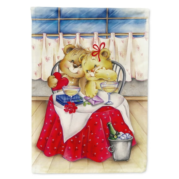 Carolines Treasures APH0926GF Teddy Bears In Love Valentines Day Flag Garden Size  Small multicolor