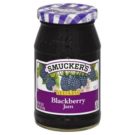 Jam Tray - (3 Pack) Smucker's Seedless Blackberry Jam, 18-Ounce