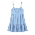thumbnail image 5 of Tqcoqu Women's Adjustable Spaghetti Strap Backless Dresses,Tiered Ruffle Mini Dress with Pockets,Light Blue Women's S-XXL, 5 of 6