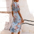 thumbnail image 4 of Robe d'Été à Imprimé Floral pour Femmes Robe à Manches Courtes Robe Moulante Robe de Plage Robe de Soleil Robe Chemise, 4 of 4