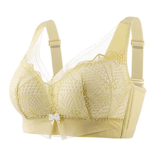 Abcnature Women Full Coverage Bras Lace Embroidered Glossy Comfortable Breathable Bras Underwear no Rims