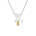 thumbnail image 2 of Delight Jewelry 3-D Enamel Orange Slice Silvertone Dream Big Pendant Necklace, 25", 2 of 4