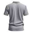 thumbnail image 4 of TANGQIOP T-Shirts for Men Short Sleeve Linen British Style Loose Breathable Collared Neck Polo Shirts Solid Color Quick Dry Loose Grey XXL, 4 of 8