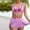 Light Blue, variant on Two Piece Bikini Swimsuits for Women Plus Size Bow V Neck Bikini Set Skirt Bottom Stirped Print Swimwear