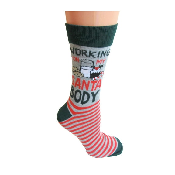 Mens Christmas Holiday Printed Crew Socks