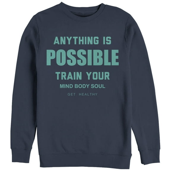 Women's CHIN UP Anything is Possible  Sweatshirt Navy Blue X Large