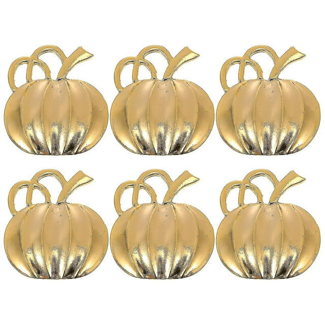 6pcs Chic Style Halloween Creative Pumpkin Shape Design Napkin Rings (golden)