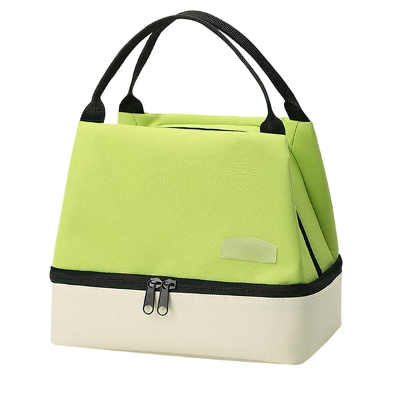 MISSMILE Women's Double Layer Insulated Lunch Bag, 2 Compartment Thermal Tote for Work, School, Picnic