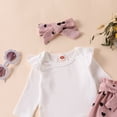 thumbnail image 6 of Karoyedx Baby Girl Clothes Newborn Infant Girl Clothes Rib Knit Romper Print Pants Headband Baby Clothes for Girls Pink Size,0-3 Months, 6 of 9