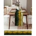 thumbnail image 3 of Green Yellow Forest Burlap-Cotton Table Runner 90 Inches Long,Oil Painting Landscape Farmhouse Table Runners,Outdoor Dining Tablecloths Decor for Baby Shower Party Wedding 13x90, 3 of 9