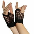 thumbnail image 2 of MIASHUI Mesh Short Fingerless Gloves for Party and Punk Style, Compressible, Solid Color, Great for Night Events, Concerts, and Themed Parties Black, 2 of 3