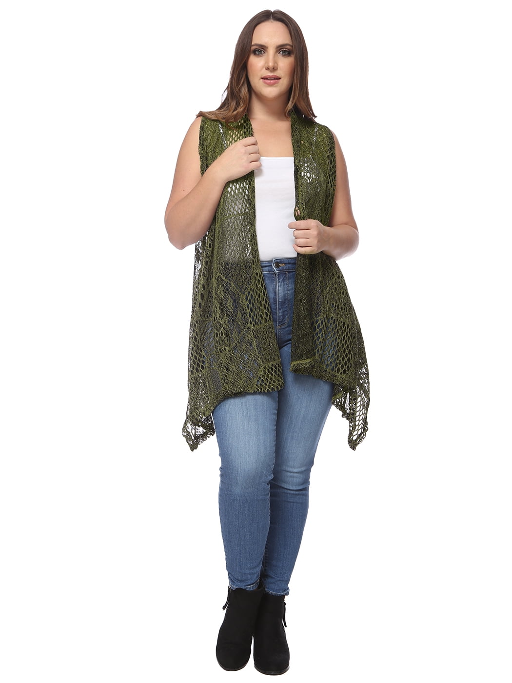 Sleeveless Draped Shawl Cardigan Vest 