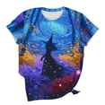thumbnail image 6 of Dolkfu Crew Neck Comfort Colors Tshirt Halloween Multicolor Short Sleeve T-Shirts Relaxed Fit Artistic Abstract Graphic Prints Tops Multicolor,L, 6 of 6