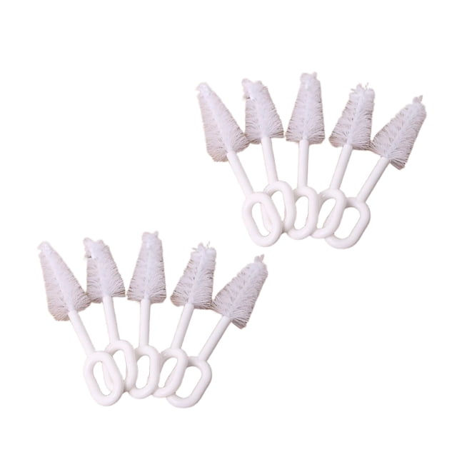 Set de limpieza para chupetes Cauaoa White, 10 unidades con cepillo para pezones