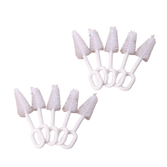 Set de limpieza para chupetes Cauaoa White, 10 unidades con cepillo para pezones