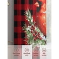 thumbnail image 2 of Christmas Cardinal Birds Sheer Curtains 63 Inch Length 2 Panels Set, Semi Transparent Voile Rod Pocket Curtains for Living Dining Room Bedroom Drapes Buffalo Checker Xmas Pine Tree, 2 of 8