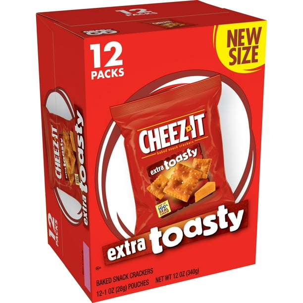 CheezIt Baked Snack Cheese Crackers, Extra Toasty 12ct 12oz Walmart