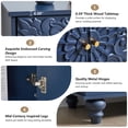 thumbnail image 5 of Wirrytor Vintage Blue Sideboard Cabinet with 2 Doors for Hallway Entrance, Carved Wood Accent Cabinet for Living Room, Modern Storage Credenza for Dining Room, 5 of 8
