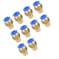thumbnail image 2 of Riwesomey Conector de manguera neumática de interfaz roscada para el hogar, 10 piezas, accesorios de fijación de conectores de latón para Herramientas y ferretería PC8-01, 2 of 6