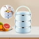 thumbnail image 4 of Caja Bento Fiambrera isotérmica portátil de acero inoxidable, tipo bento circular, ideal para la oficina y la escuela (azul, 1 unidad). Rkxzt, 4 of 9