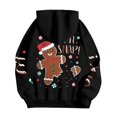 thumbnail image 4 of Wang6 Christmas Hoodies for Women Plus Size Funny Back Merry Christmas Letter Print Hooded Sweatshirts Long Sleeve V Neck Xmas Holiday Party Graphic Pullovers Tops with Pocket X_Black M, 4 of 8