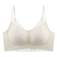 thumbnail image 2 of Xdegoge Lace Bras for Women Elegant No Underwire Seamless Spaghetti Straps Full Coverage Bralette Scalloped Lounge Fashion Smooth Everyday Bra, 2 of 5
