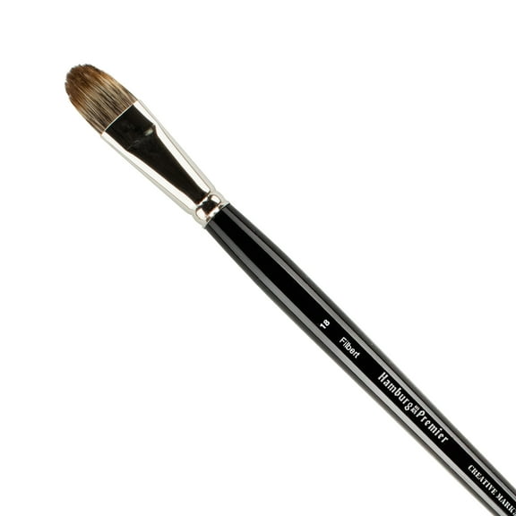 Creative Mark Hamburg Premiere Professional Oil Painting Brushes - Filbert #18 Oil Paint Brush - Handmade in Germany, Natural & Synthetic Hair Blend, Long Triple-Lacquered Birch Handle
