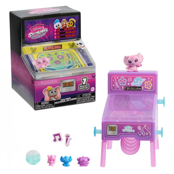 Disney Doorables Squish’Alots Poppin Pinball Game, Mini Arcade Toy with 7 Surprises, , Mystery Pinball Theme, and Capsules, Kids Toys Ages 5 up
