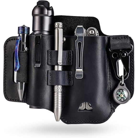 Viperade Leather Multitool Sheath Belt Holder Organizer, Black