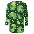 thumbnail image 5 of Luxalzxs 3/4 Length Sleeve Womens Tops Fashion Print T-Shirt Blouse Plus Size Round Neck Casual St Patricks Day Outfits, 5 of 5