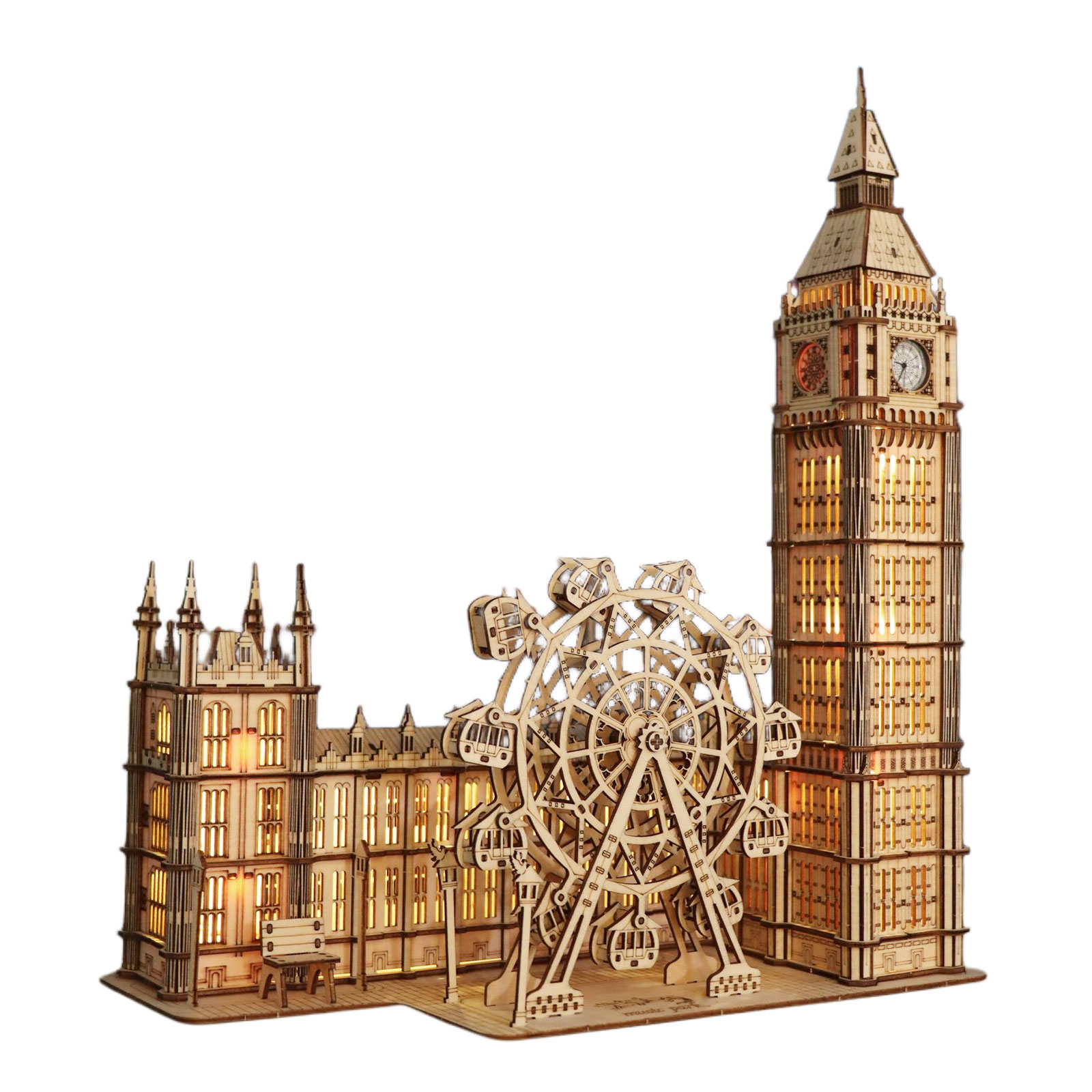 3D Wooden Puzzles - Big Ben Clock Tower Model Kit, Architectural Replica DIY Building Set & Collectible Home Decor, Unique Family Gift