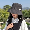 thumbnail image 2 of CUZIBR Adult Mens Funny Hats Fashionable Solid Color Classic Bucket Hat Casual Lightweight Summer Breathable Foldable Travel Beach Fisherman Caps Unisex Stylish Holiday Party Dailywear,Black,One Size, 2 of 4