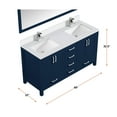 thumbnail image 5 of Jacques 60 in W Navy Blue Double Vanity, Cultured Marble Top, Faucet Set, & 58 in Mirror, 5 of 6
