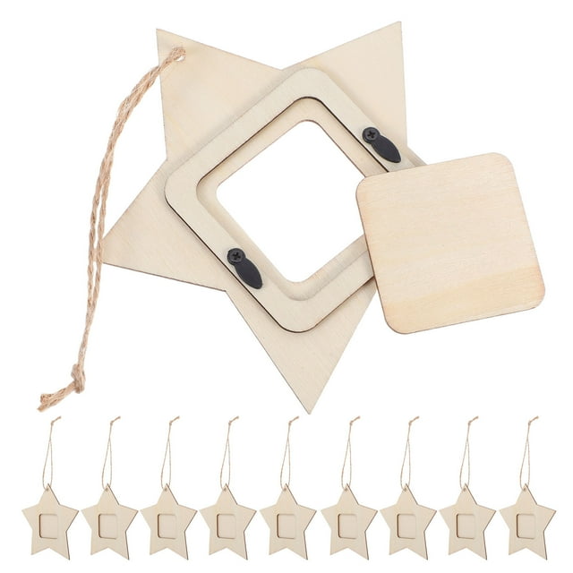 FUTUREORYY 10Pack Valentine’s Day Photo Frame Light Yellow Five-pointed Star Craft for Office Decoration Display Moments