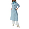 thumbnail image 4 of KOMOO Women Double Breasted Long Trench Coat Classic Lapel Overcoat Waterproof Long Jacket with Belt, 4 of 9