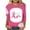 H, variant on Luxalzxs Breast Cancer Awareness T Shirt for Women Pink Ribbon Print 3/4 Length Sleeve Round Neck Tops Cancer Fight Inspirational Tee