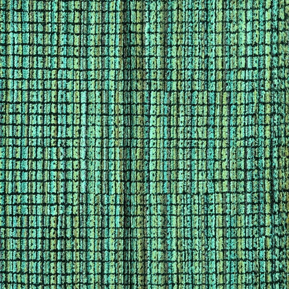 Ahgly Company Machine Washable Indoor Square Abstract Turquoise Blue Modern Area Rugs, 5' Square