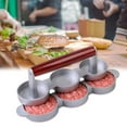 thumbnail image 2 of Coofit Hamburger Patty Maker Creative 3 Holes Meat Press Burger Mold with Patty Paper, 2 of 7
