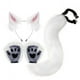 thumbnail image 1 of 4 Uds orejas de peluche y cola conjunto diadema accesorios para el cabello Anime Cosplay  blanco y rosa Hugo  Traje de juego de cosplay, 1 of 8