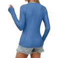 thumbnail image 4 of Craaazy Women's Solid Color Relaxed Fit Athletic Long Sleeve Shirt, Lightweight Sun Protective Top, Slim Fit with Thumb Holes for Workout Gifts, 4 of 7